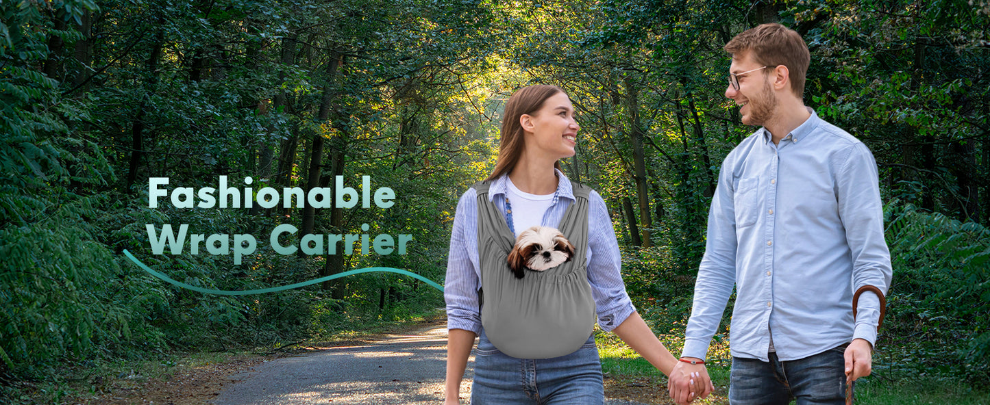 Supet Dog Sling Carrier for Small Pets, Hands Free Cat Sling, Reducing Back Neck Pain Anti-Anxiety Dog Front, Adjustable Soft Dog Carrying OB25C19